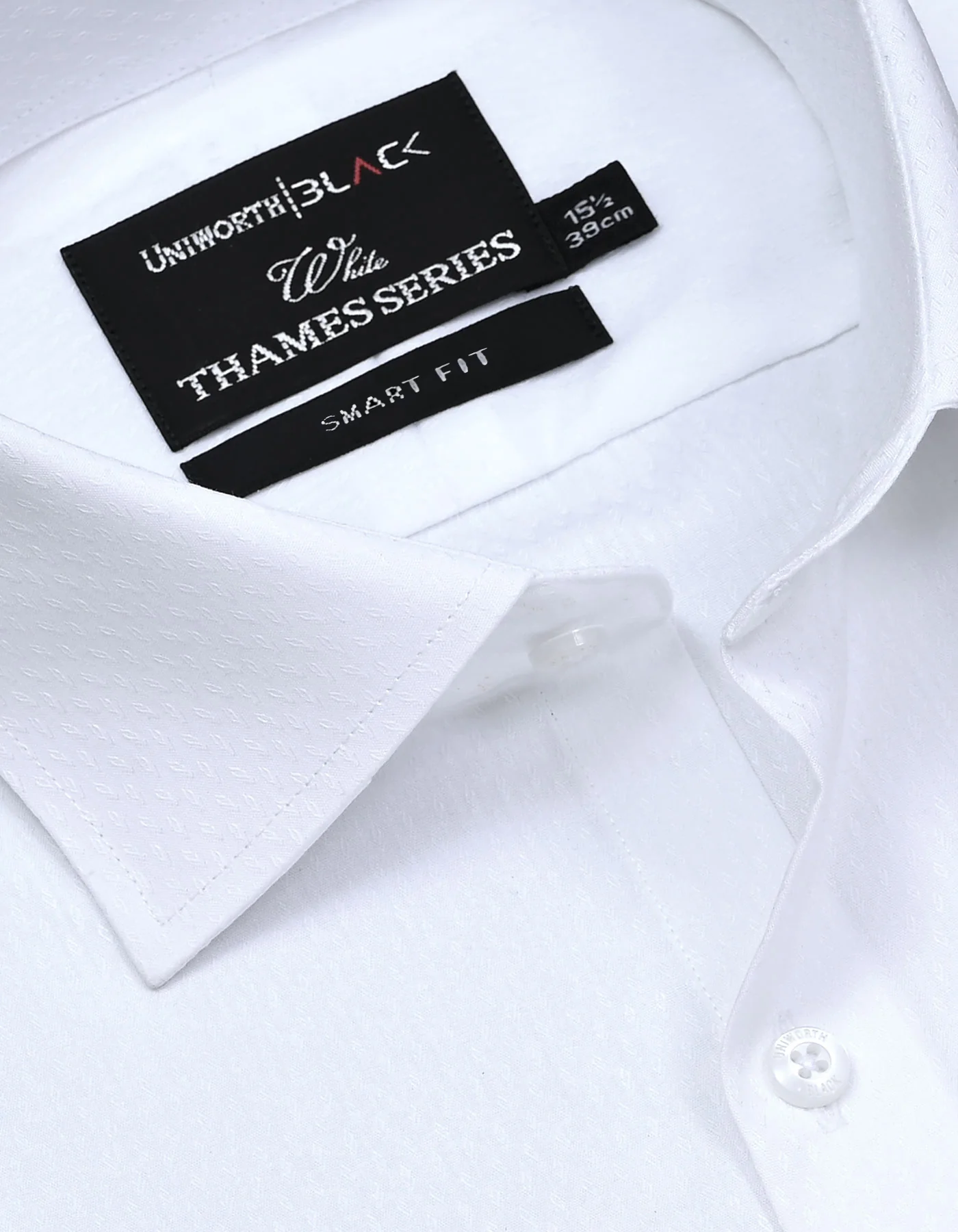 White Self Smart Fit Shirt - Image 2