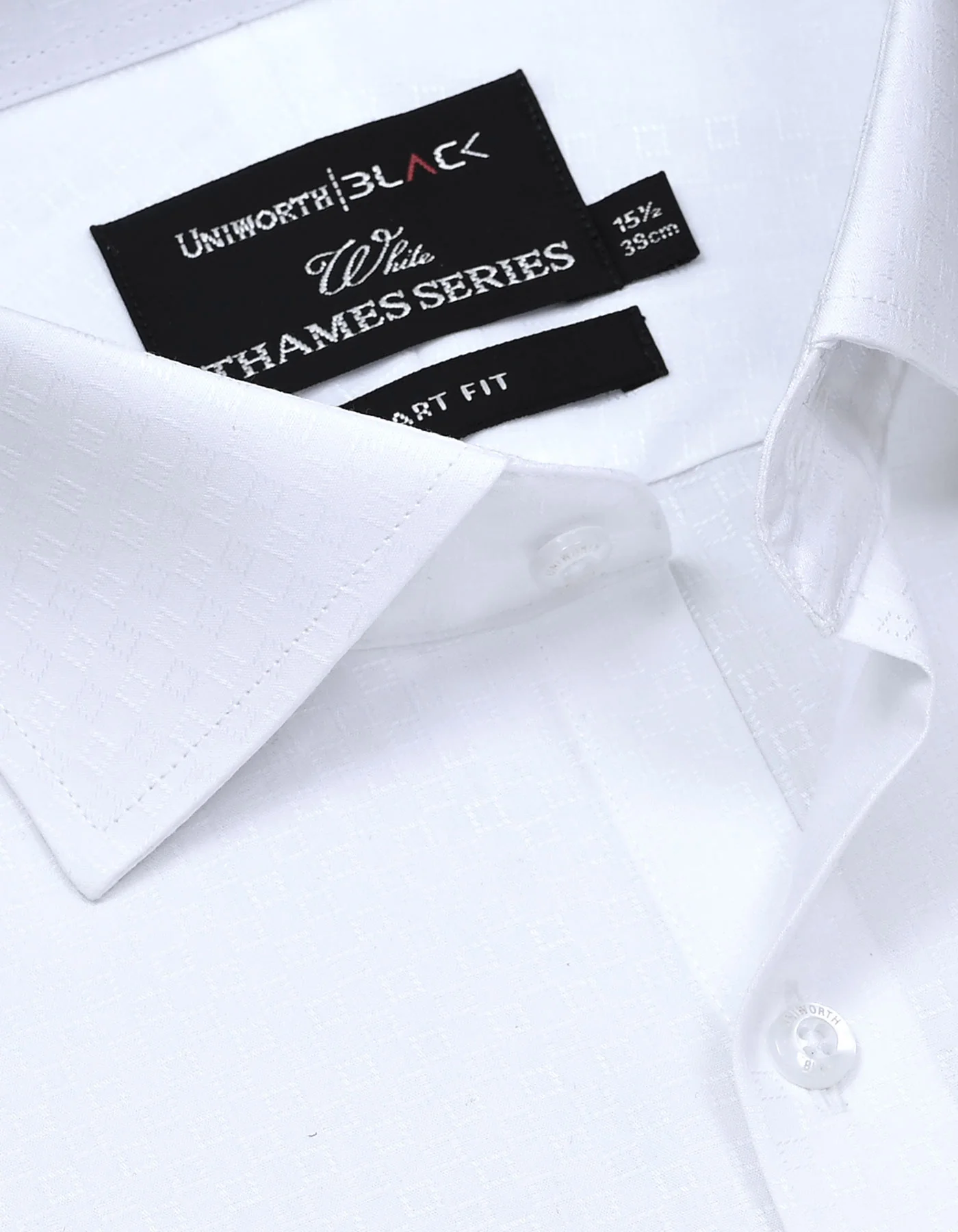 White Self Smart Fit Shirt - Image 2