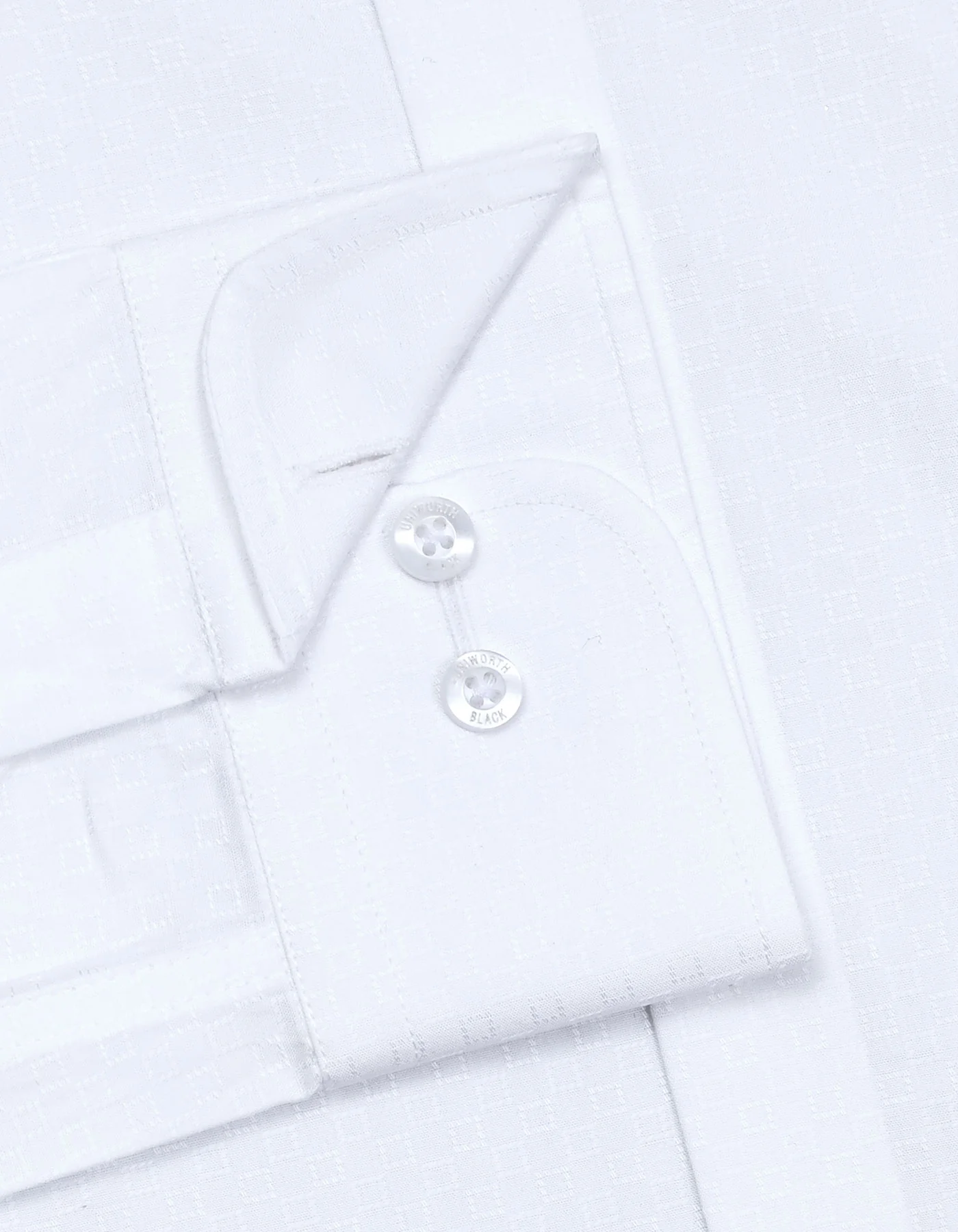 White Self Smart Fit Shirt - Image 3