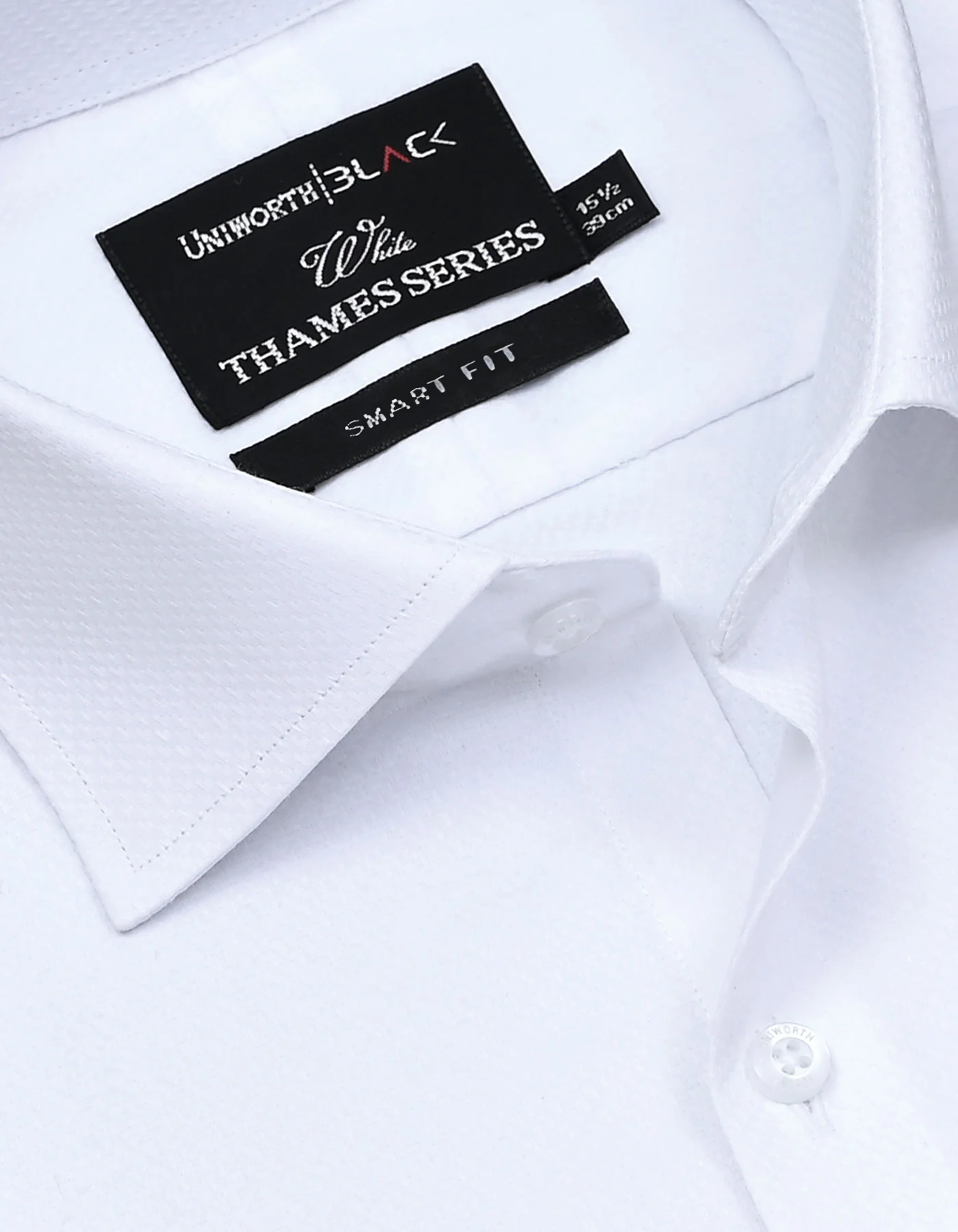 White Self Smart Fit Shirt - Image 2