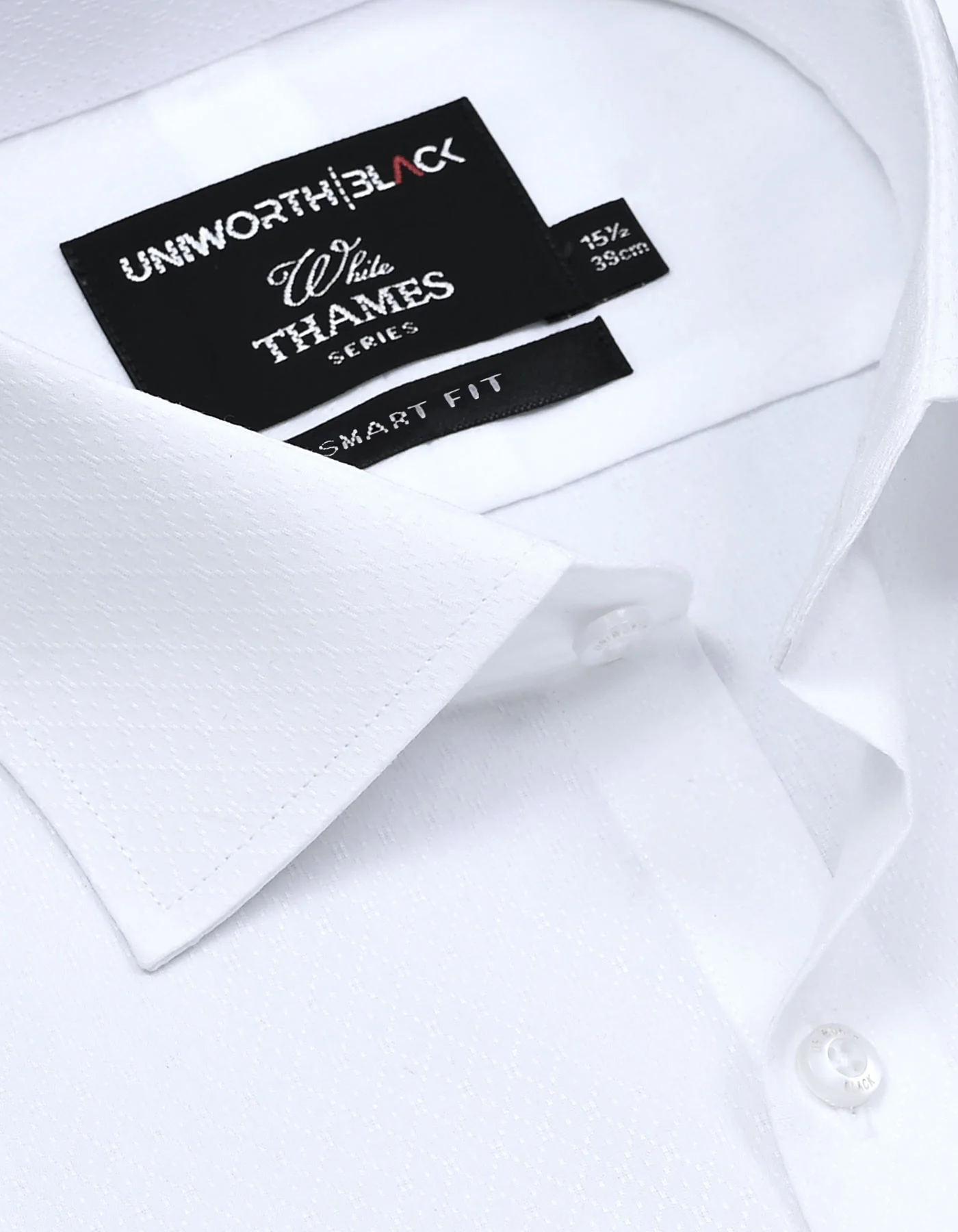 White Self Smart Fit Shirt - Image 2