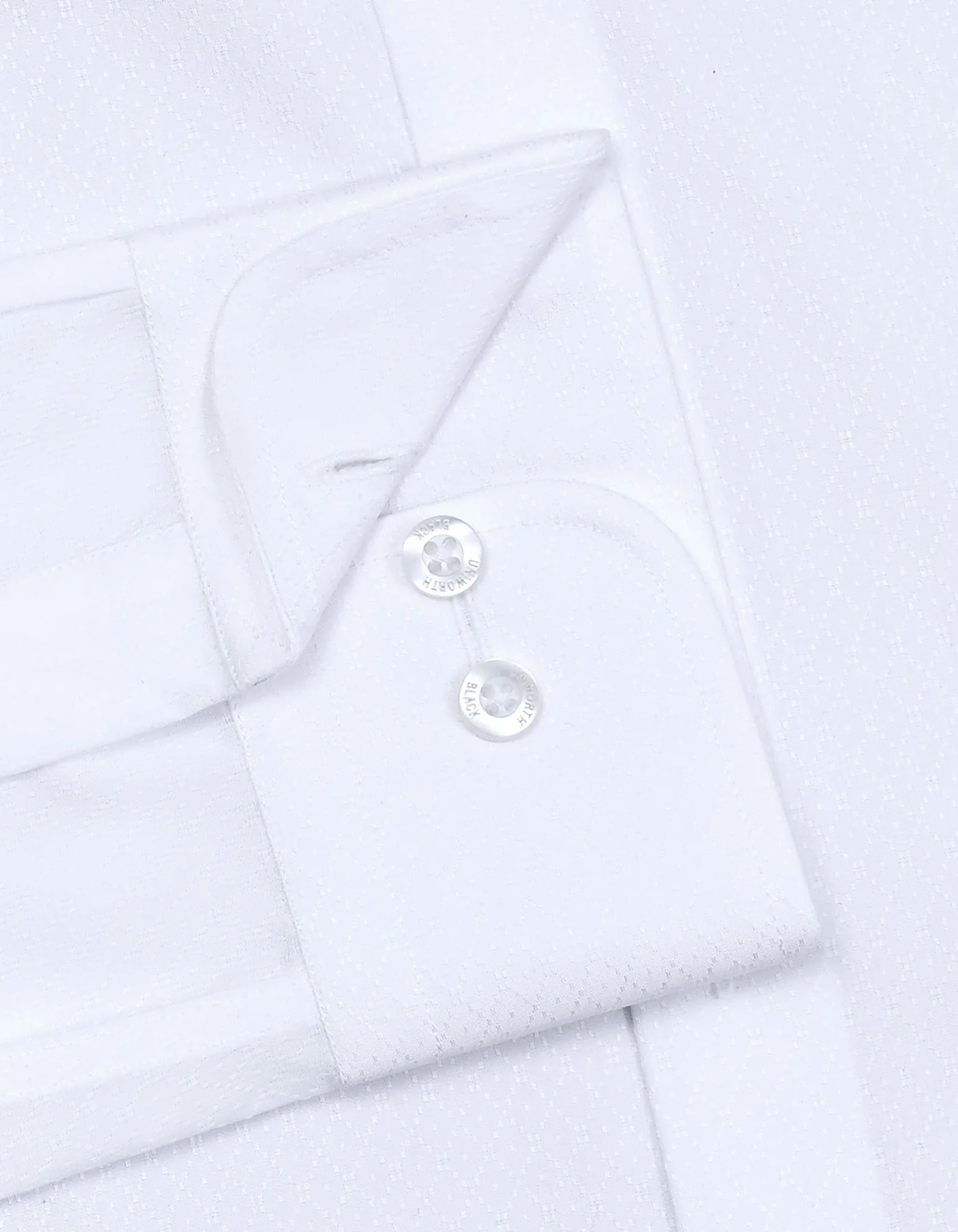 White Self Smart Fit Shirt - Image 3
