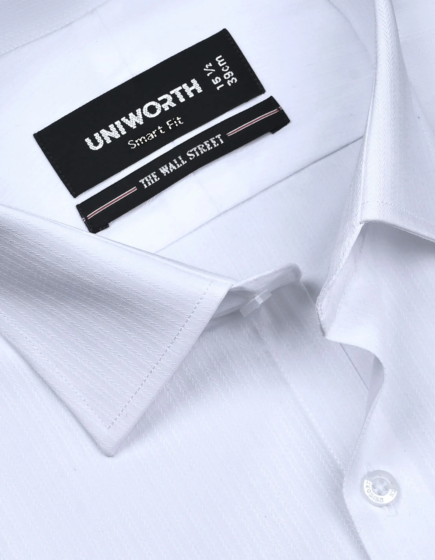 White Self Tailored Smart Fit Shirt - Image 2