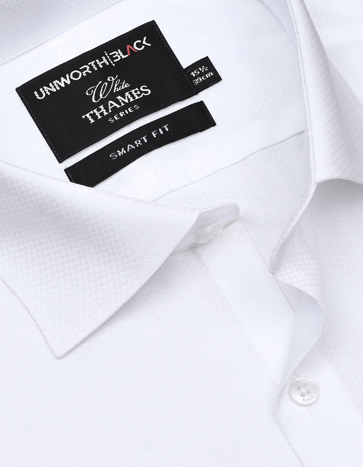 White Self Tailored Smart Fit Shirt - Image 2