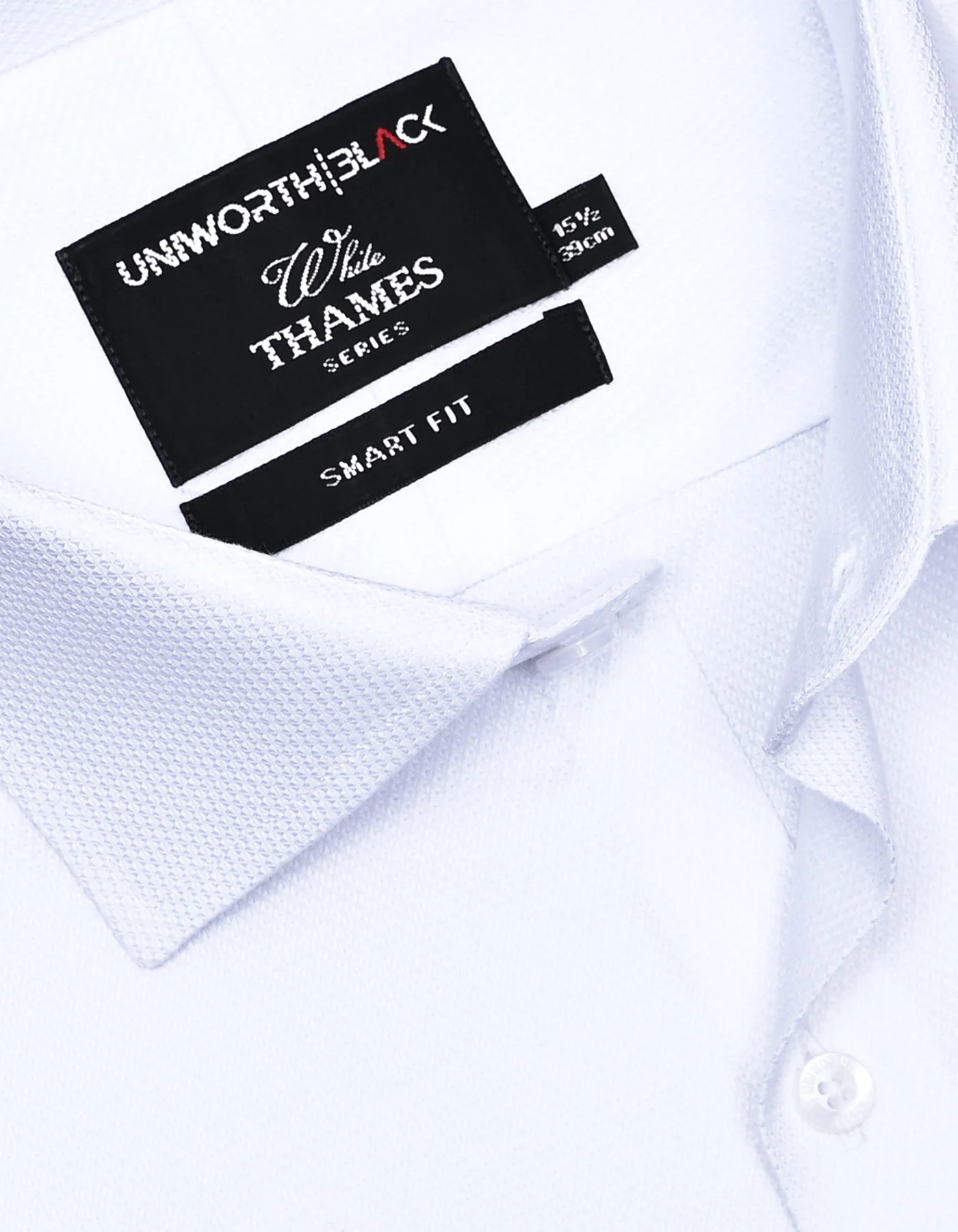 White Self Tailored Smart Fit Shirt - Image 2