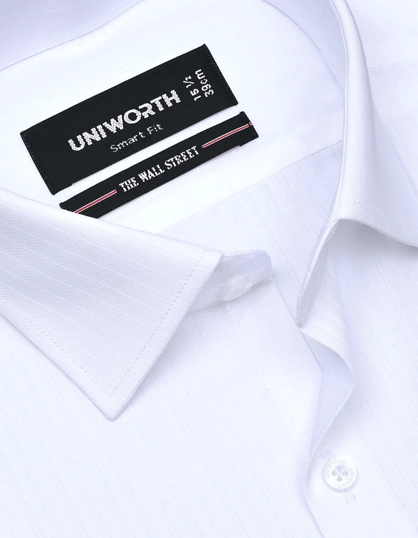 White Self Tailored Smart Fit Shirt - Image 2