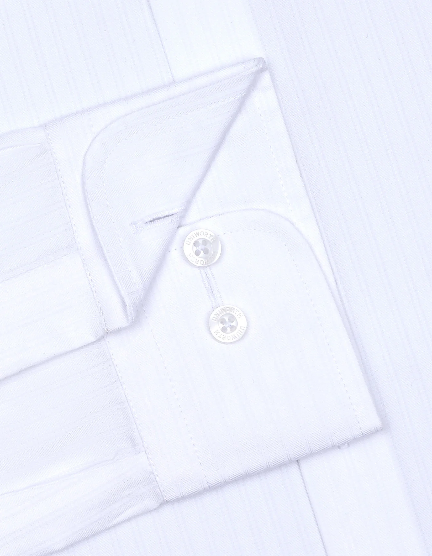 White Self Tailored Smart Fit Shirt - Image 3