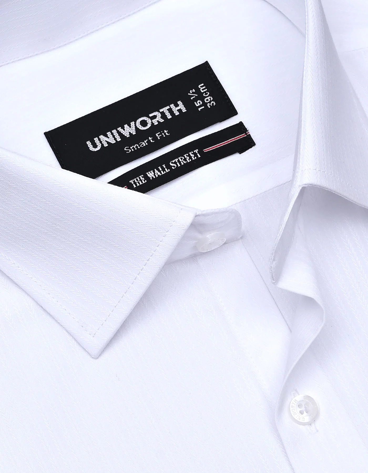 White Self Tailored Smart Fit Shirt - Image 2