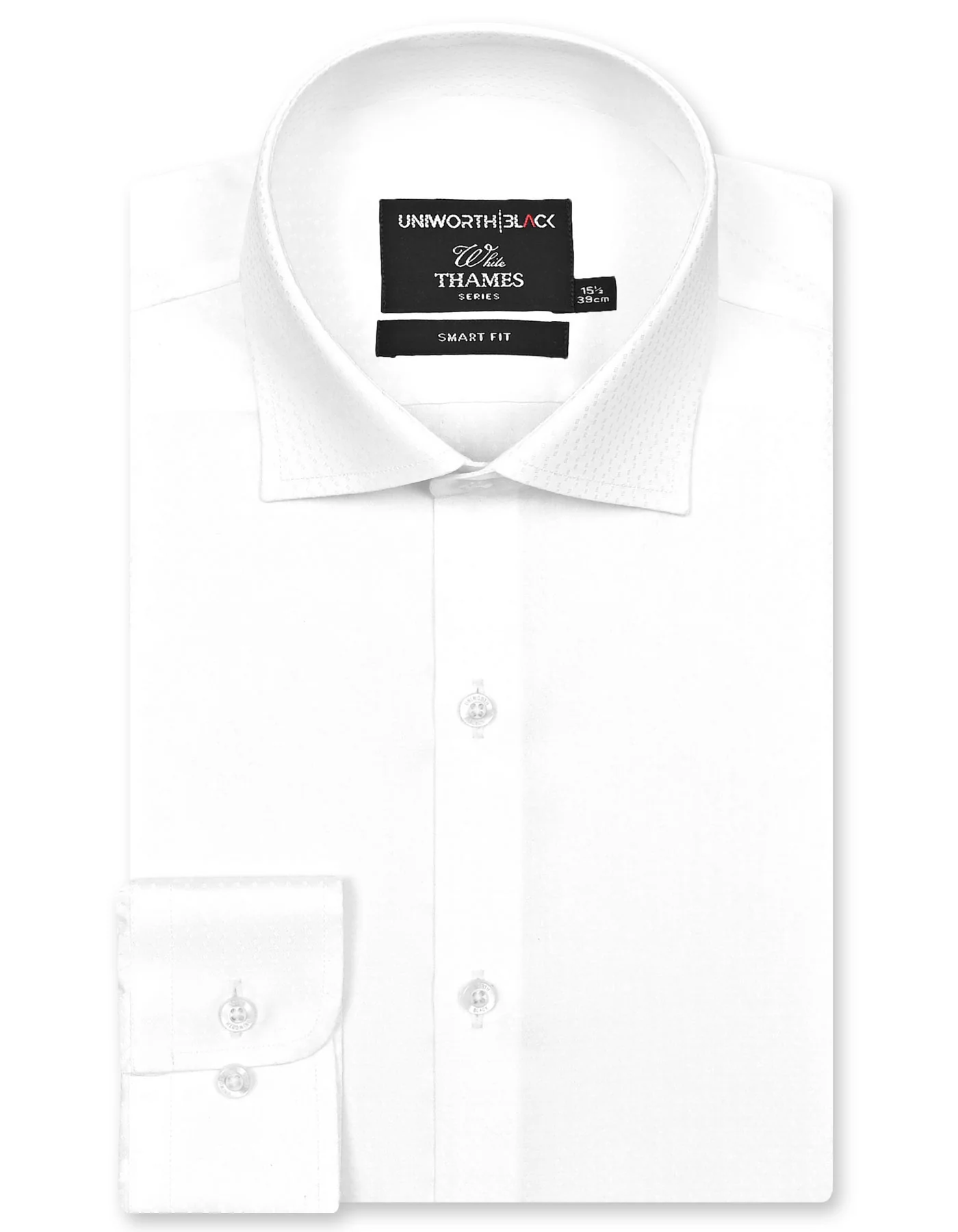 White Self Tailored Smart Fit Shirt