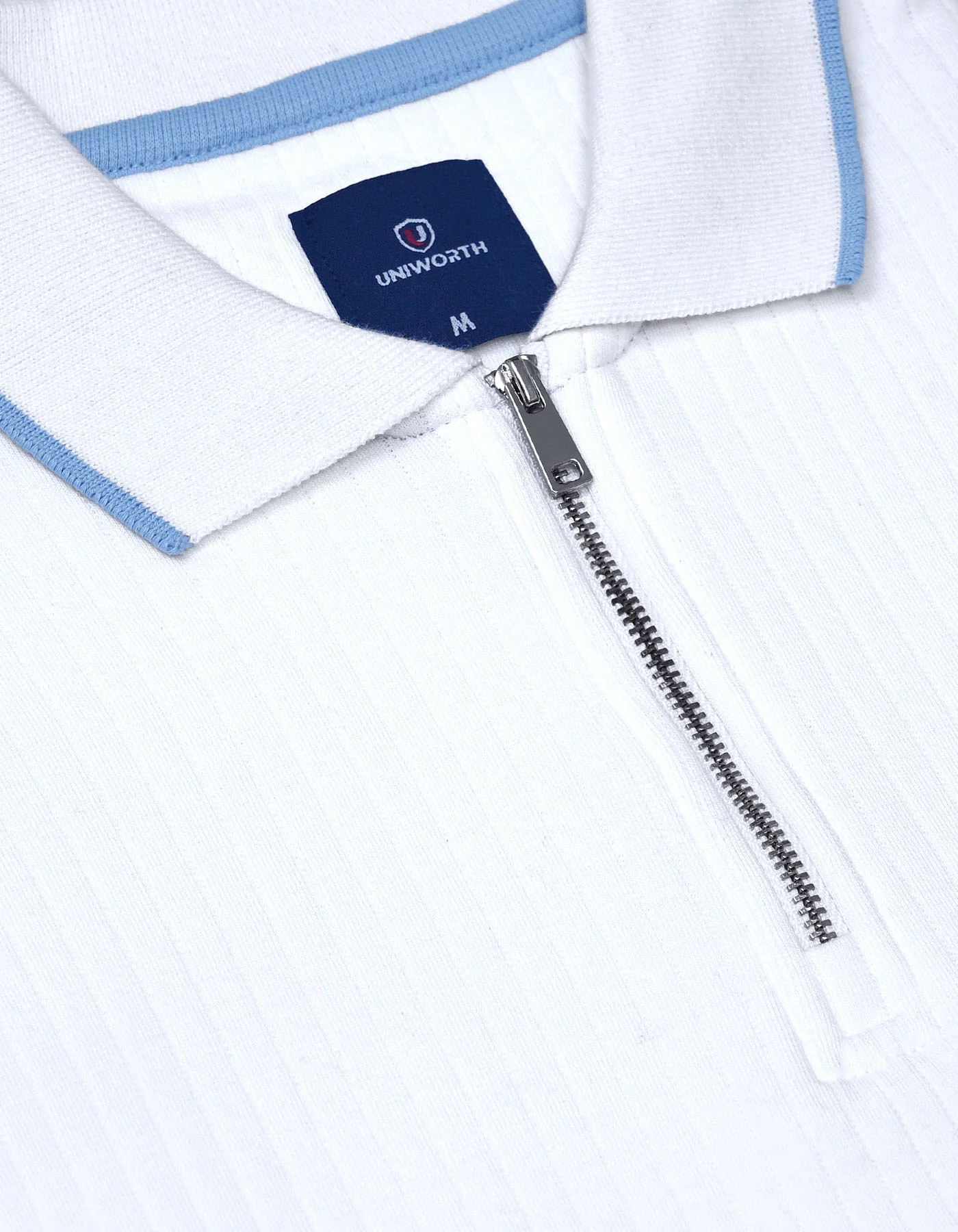 White Texture Jersey Polo Shirt - Image 5