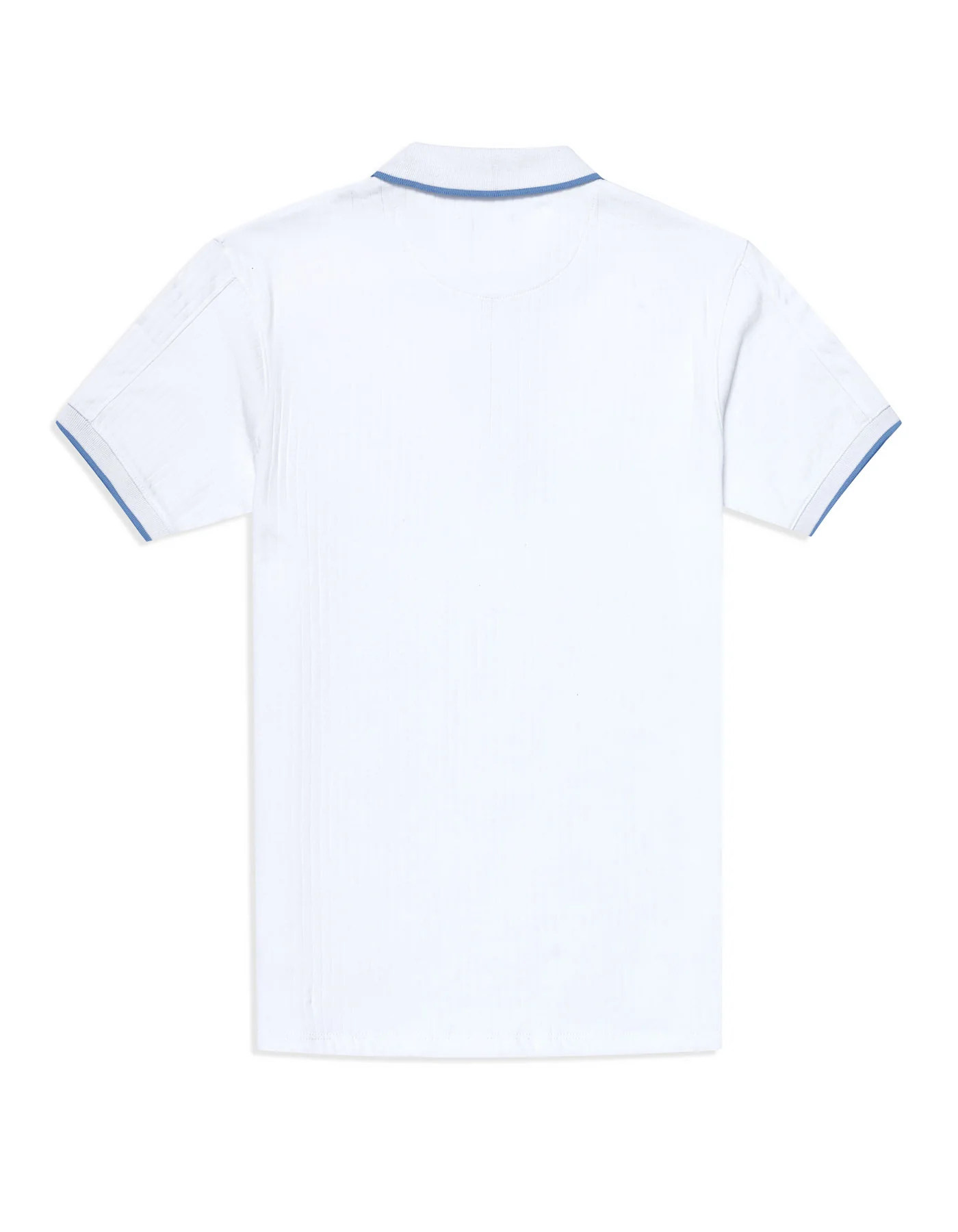 White Texture Jersey Polo Shirt - Image 6