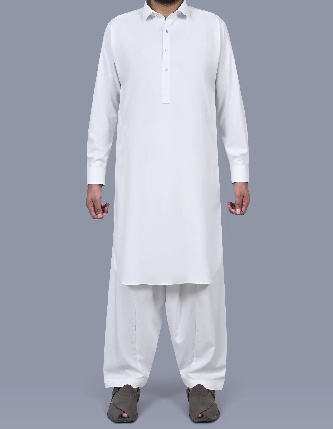White Texture Kameez Shalwar