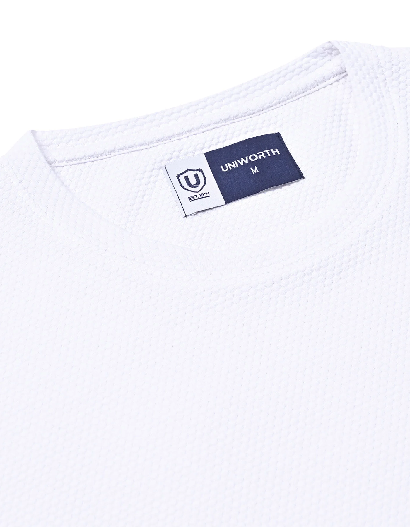 White Textured Crew Neck T-Shirt - Image 3