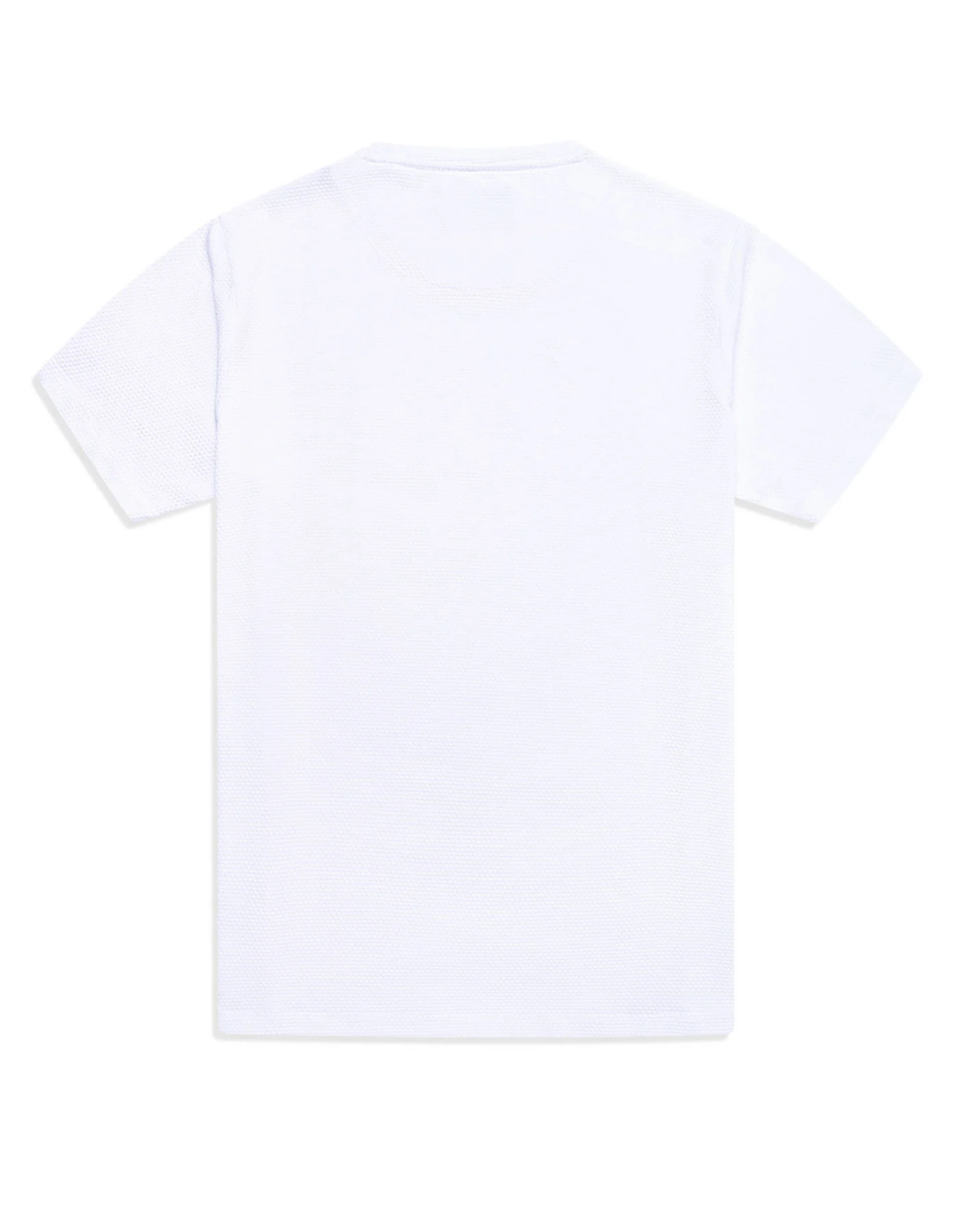 White Textured Crew Neck T-Shirt - Image 4