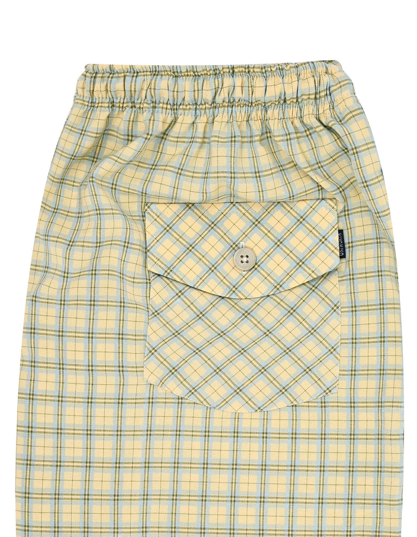 Yellow Check Cross Pocket Woven Pajama - Image 3