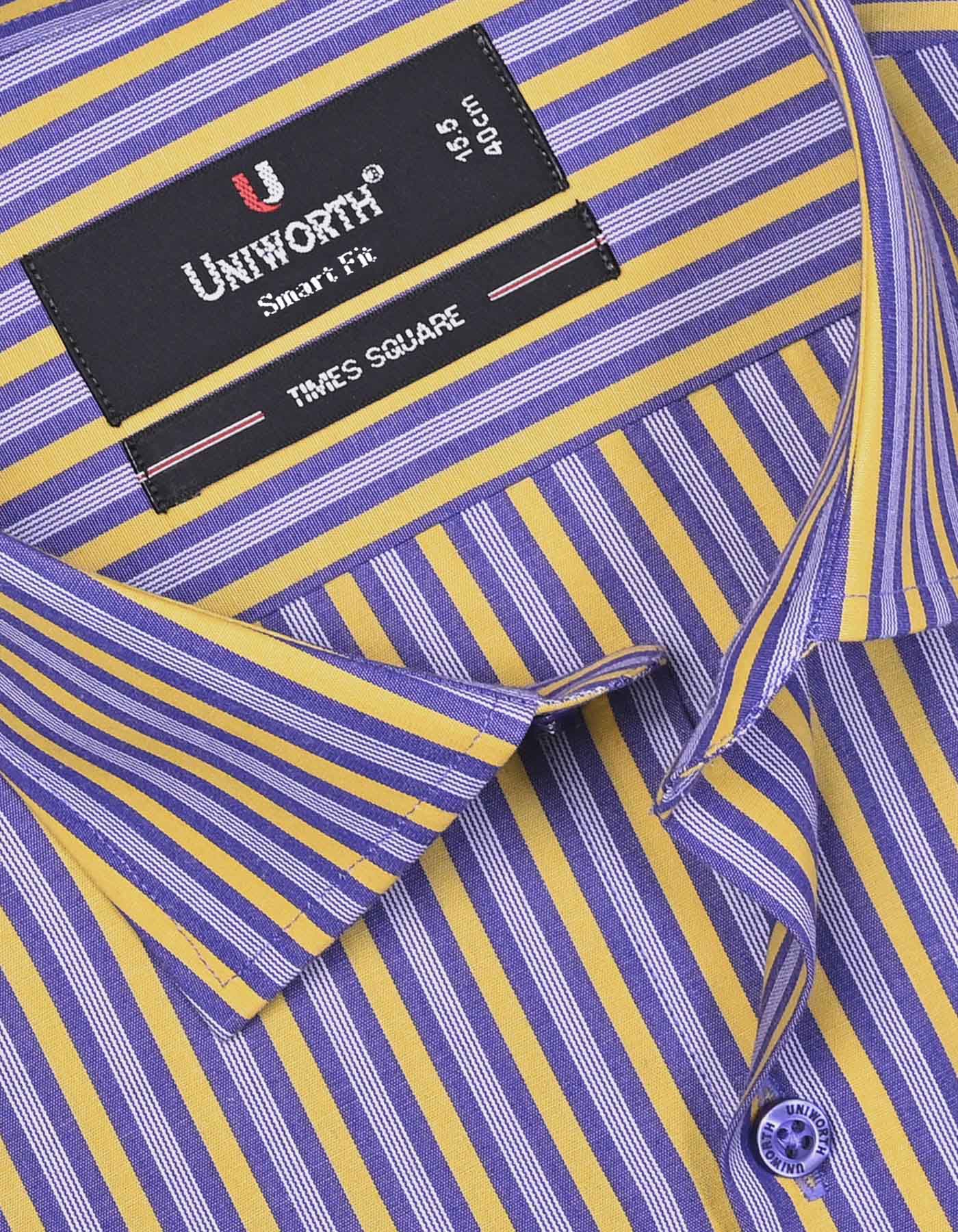 Yellow Stripe Tailored Smart Fit Shirt - Image 2