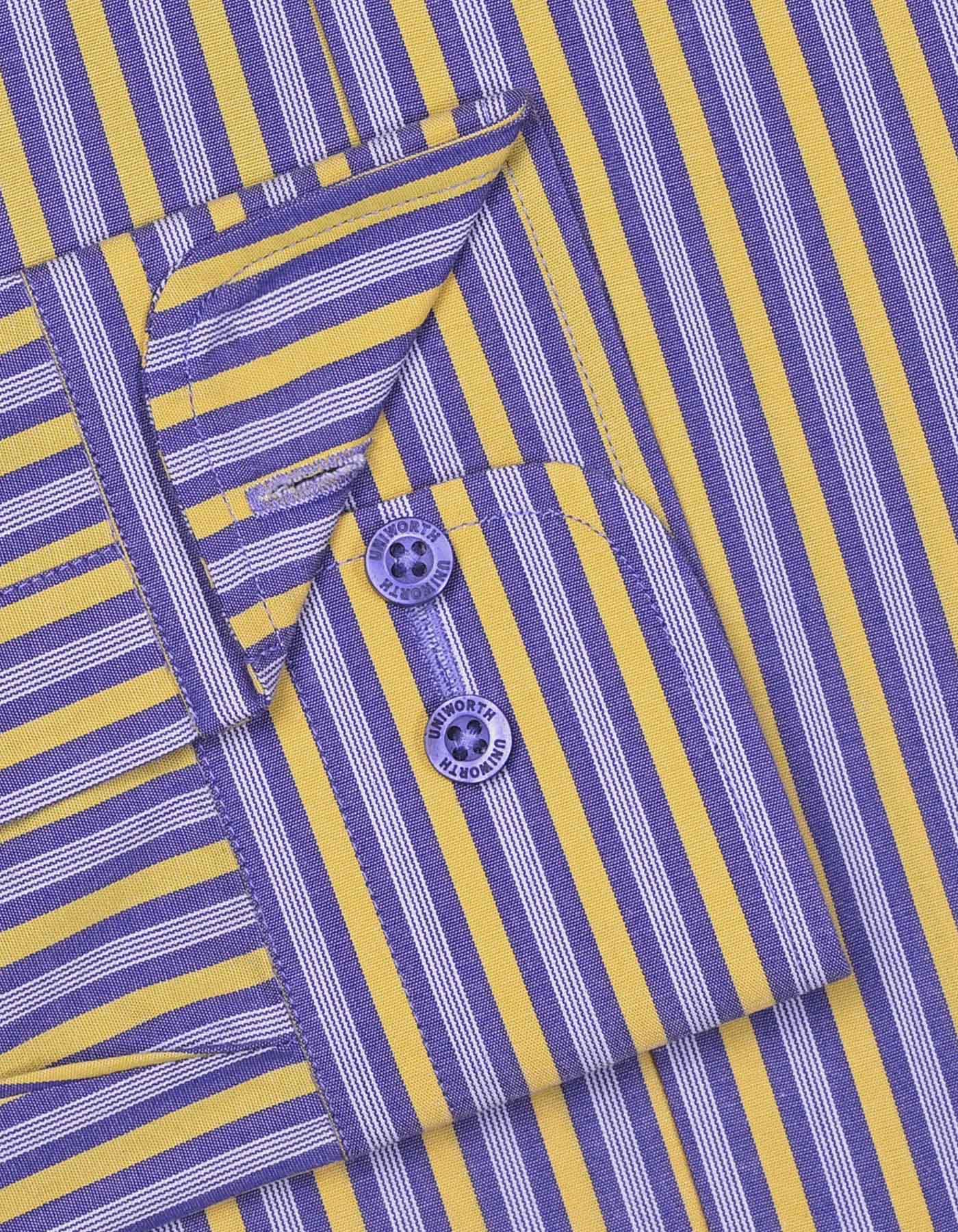 Yellow Stripe Tailored Smart Fit Shirt - Image 3