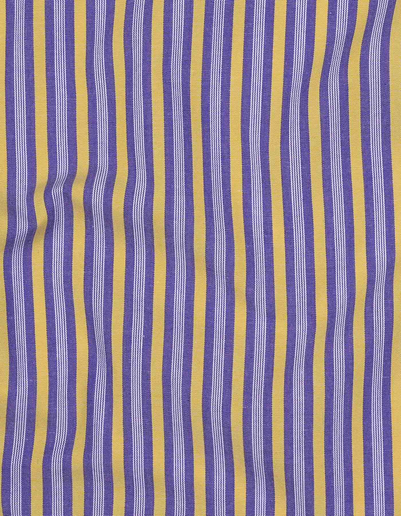 Yellow Stripe Tailored Smart Fit Shirt - Image 4